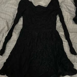 Black Floral Mesh Dress